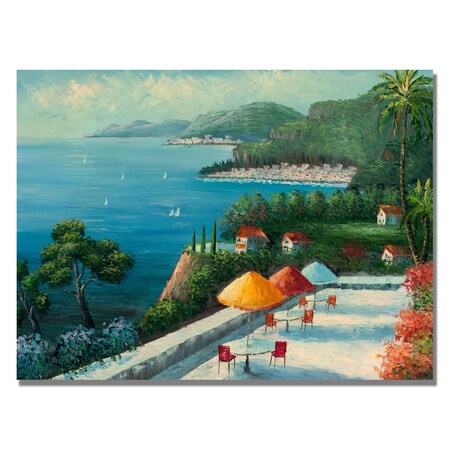Trademark Fine Art Rio 'Cafe on Lake Como' Canvas Art, 18x24 MA0299-C1824GG